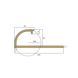 PVL17-01 Профиль для плитки внешний NEEXY латунь полированная 10мм х 2.7м