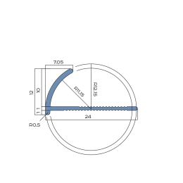 PV20-02 Профиль для плитки внешний гибкий NEEXY серебро матовое 10мм х 2.7м