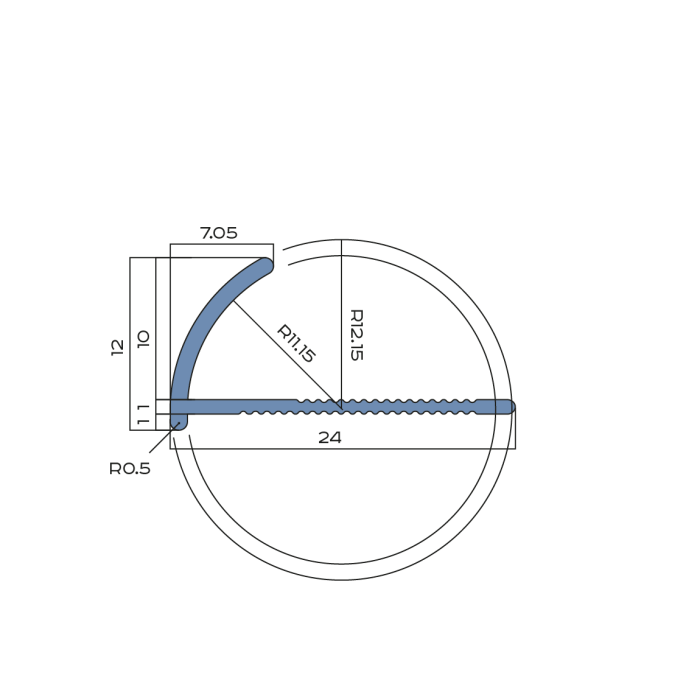 PV17-03 Профиль для плитки внешний NEEXY серебро блестящее 10мм х 2.7м