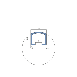 PV104-03 Профиль вставка NEEXY серебро блестящее 10мм х 8.2мм х 2.7м