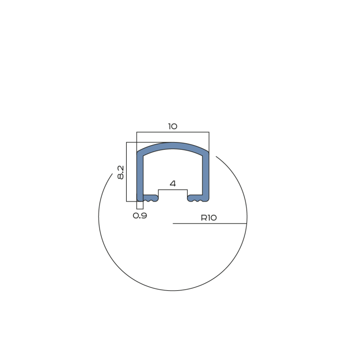 PV104-03 Профиль вставка NEEXY серебро блестящее 10мм х 8.2мм х 2.7м