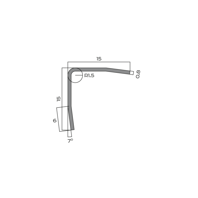 PVS99-03 Угол NEEXY нерж.сталь зеркальная 15мм х 15мм х 2.7м